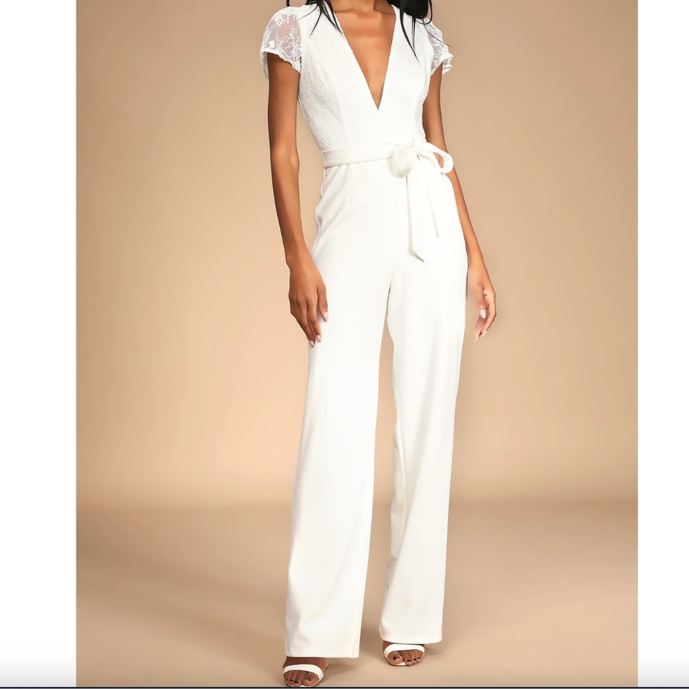 Lulus Ivory Lace Jumpsuit
